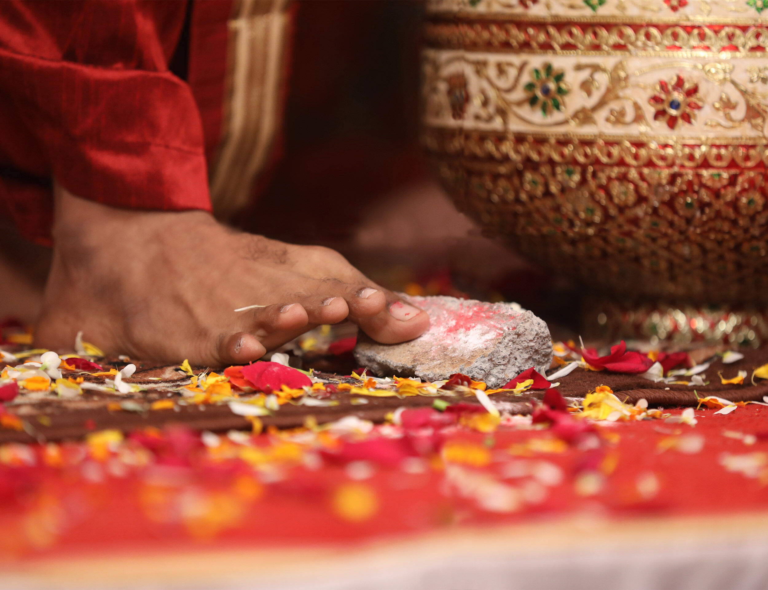 The Gujarati wedding ritual of washing the groom's feet